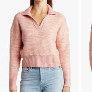 FRNCH Brand Rosalie Johnny Collar Crop Sweater